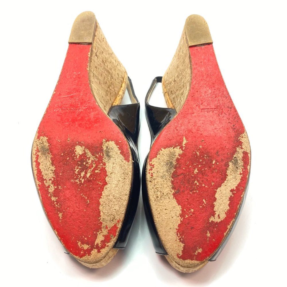 🌷❤️🔥FINAL SALE 🔥 NO OFFERS🌷💥Christian Louboutin Patent Wedges 35.5 - Picture 5 of 6